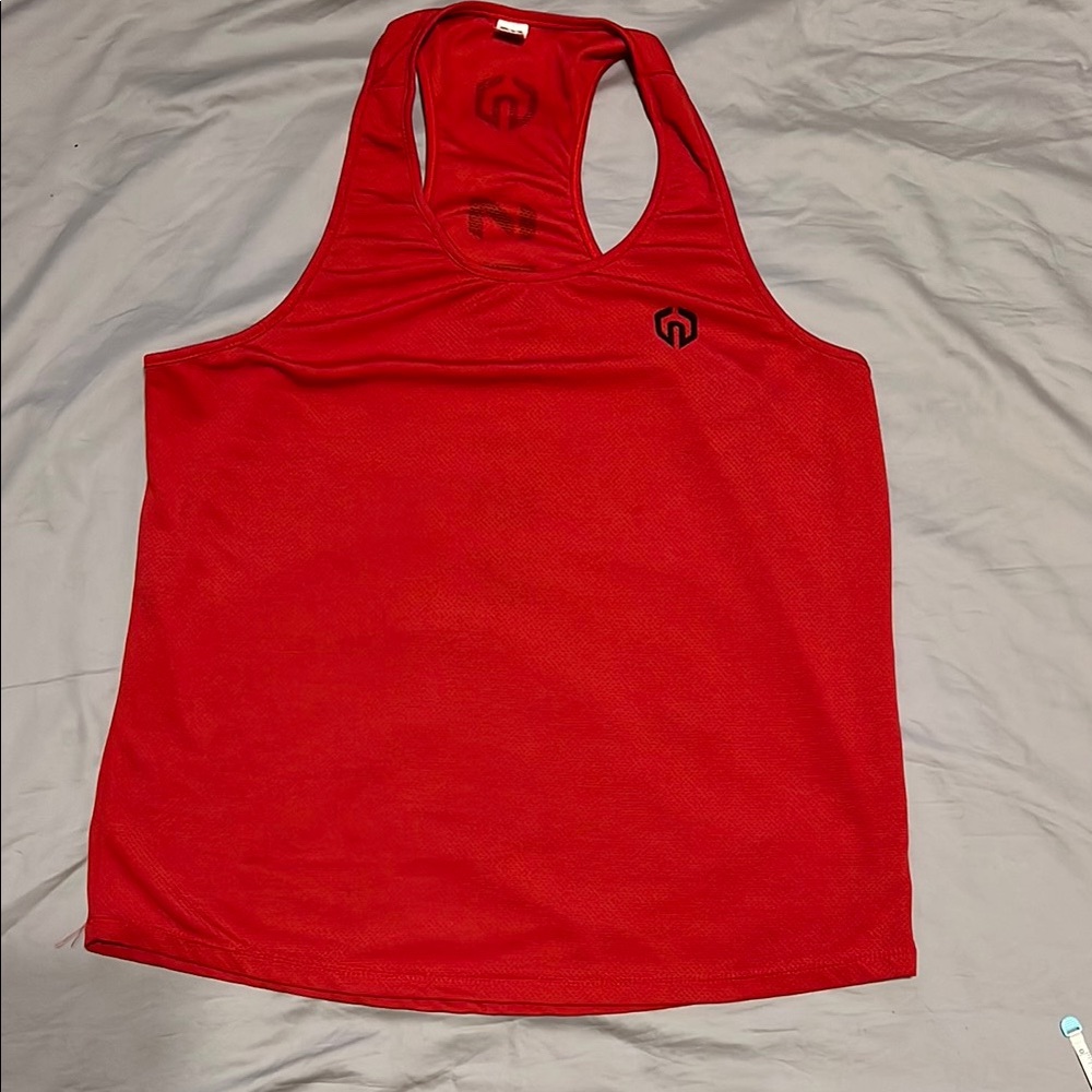 Neleus red  mens dri-fit tank top. good condition. Size L